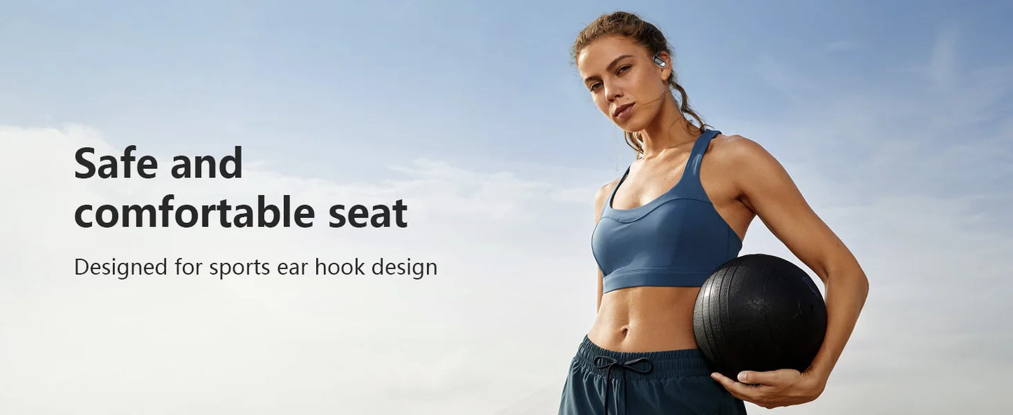 Open Ear Bone Conduction Headphones，,Over Ear Earbuds With Ergonomic Earhook,Bluetooth Headphones 5.4 With Smart Digital Display