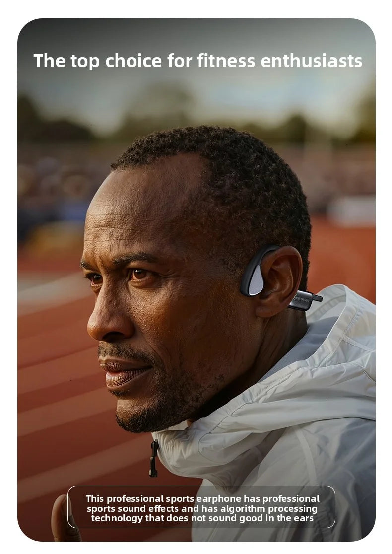 Bone Conduction Wireless Bluetooth Headphones Bluetooth 6.0 Sport Earphones Water And Sweat Proof Headset HD Call  Bluetooth Headphones With Mic