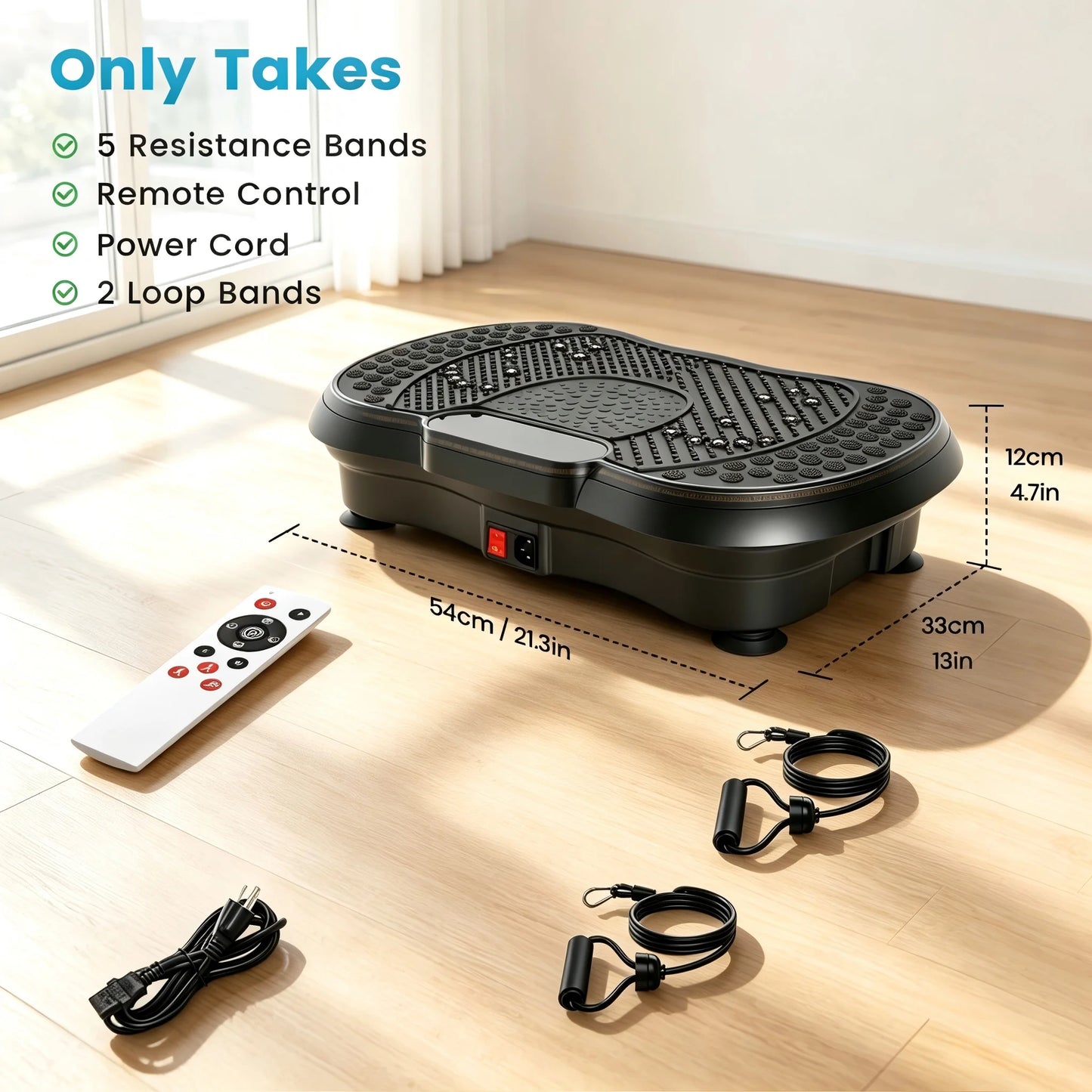 Smart Vibration Plate Exercise Machine With LED Light Strip Deep Muscle Full Body Workout Fitness Platform with 200 Adjustable Speed Levels 10 Training Modes for Weight Loss Toning & Relaxation