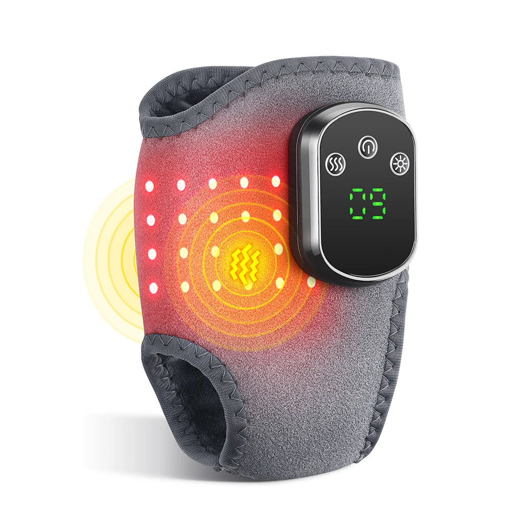 Rechargeable Wireless LED Ankle Massager with Heated Brace 5 Heat Settings & 3 Vibrations for Joint Relief And Relaxation