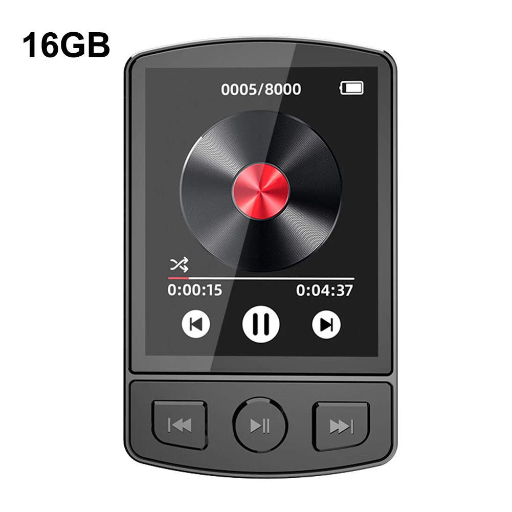 MP3 Player Portable Sport Clip Walkman Button Bluetooth-Compatible 5.2 Music Player 1.8inch Screen with FM Radio E-Book