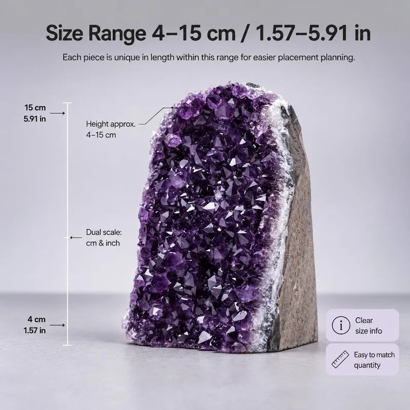Bohemian style natural amethyst cluster, with random styles, suitable for jewelry making, home decoration, unique Valentine's Day, Thanksgiving and Mother's Day gifts, daily home, office and study decoration