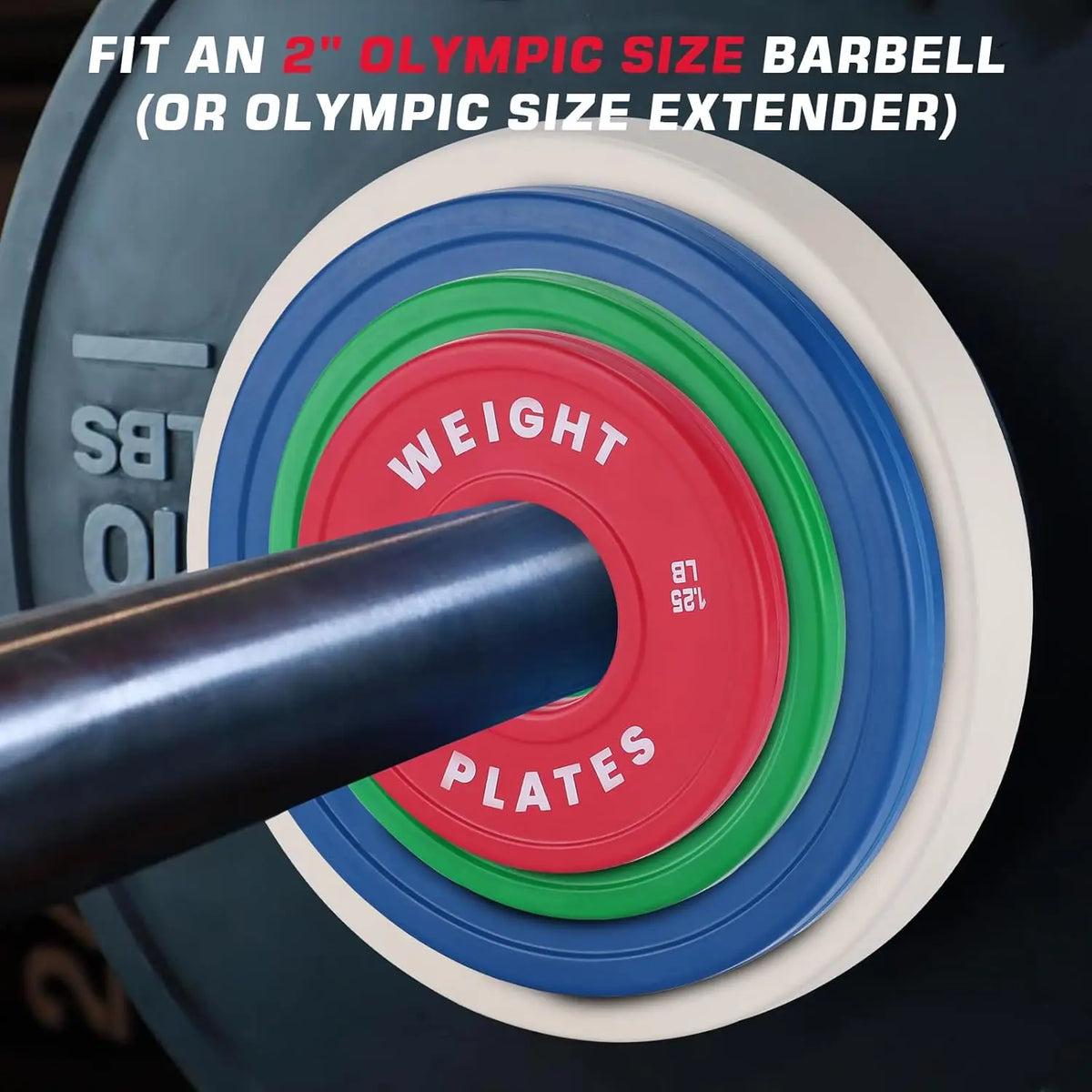 BarbellFractional Weight Plates 1.25LB 2.5LB 5LB 10LB Set Rubber Coated Strength Training Barbell Lifting Bumper Plates for Gym