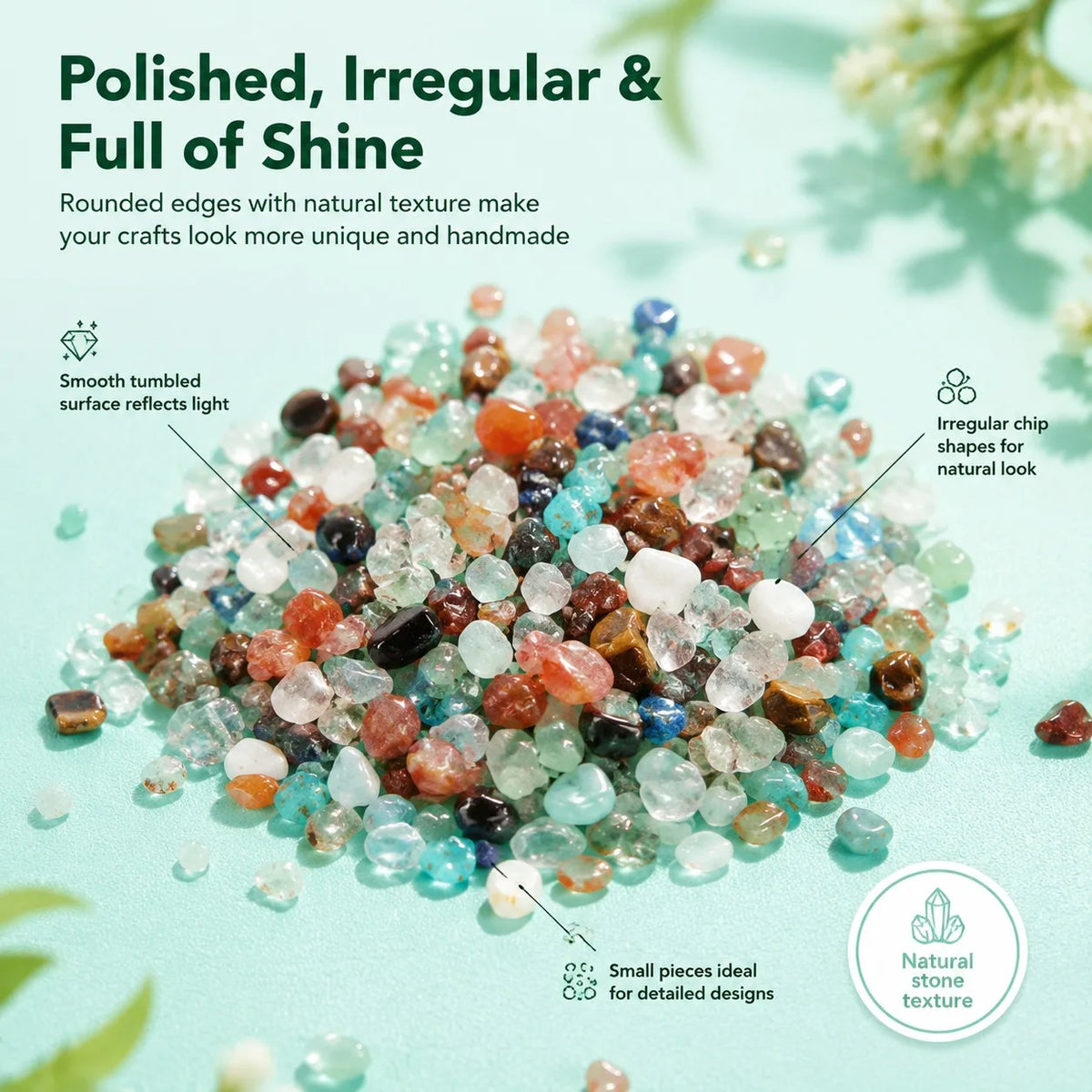 15 grid colorful crystal gravel combination, random style, crystal raw stone ore specimen, student science popularization teaching gift, crystal DIY accessories, is the best choice for holiday gifts