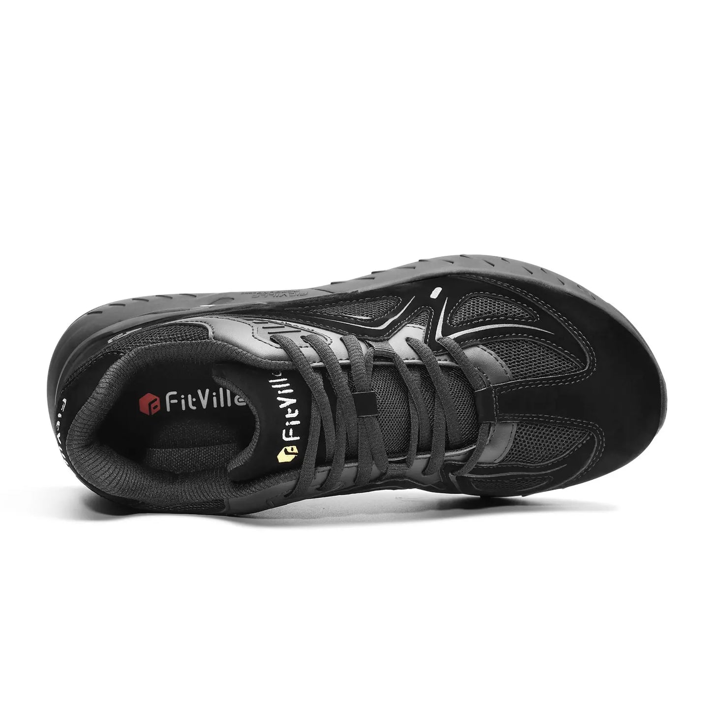 FitVille Men's Walking Shoes Extra Wide Lightweight Sneakers for Flat Feet Arch Fit Heel Pain Relief Non-Slip Running Shoes