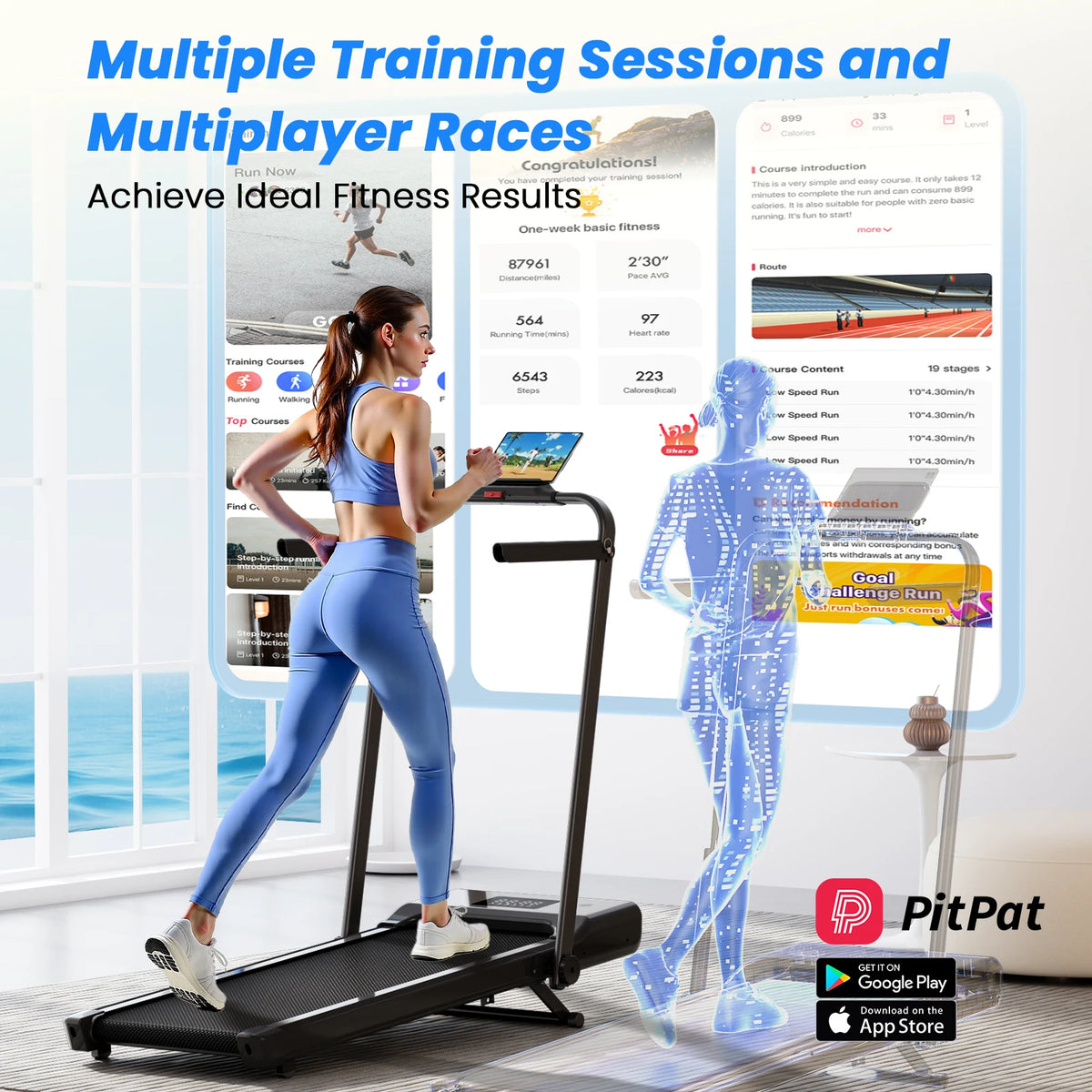 Hot Walking Pad Treadmill with 9% Incline Under-Desk for Home/Office 37.4inch Belt LCD Display Portable Foldable Safety Armrest