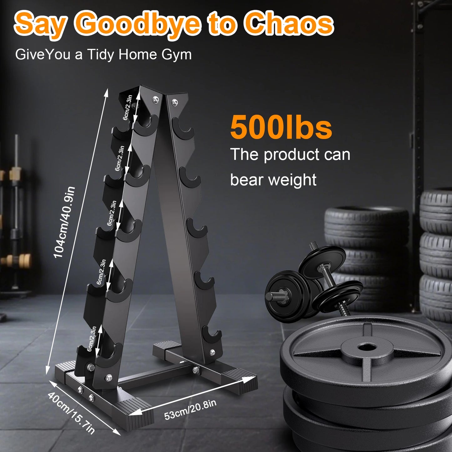 Dumbbell Rack Stand Heavy Duty， Space Saving Tree Shape Weight Storage Organizer for 6 Pairs Hex Dumbbells， 6 Tier Dumbbell Weight Rack for Dumbbell Set， Home Gym Workout Commercial Gym Strength Training
