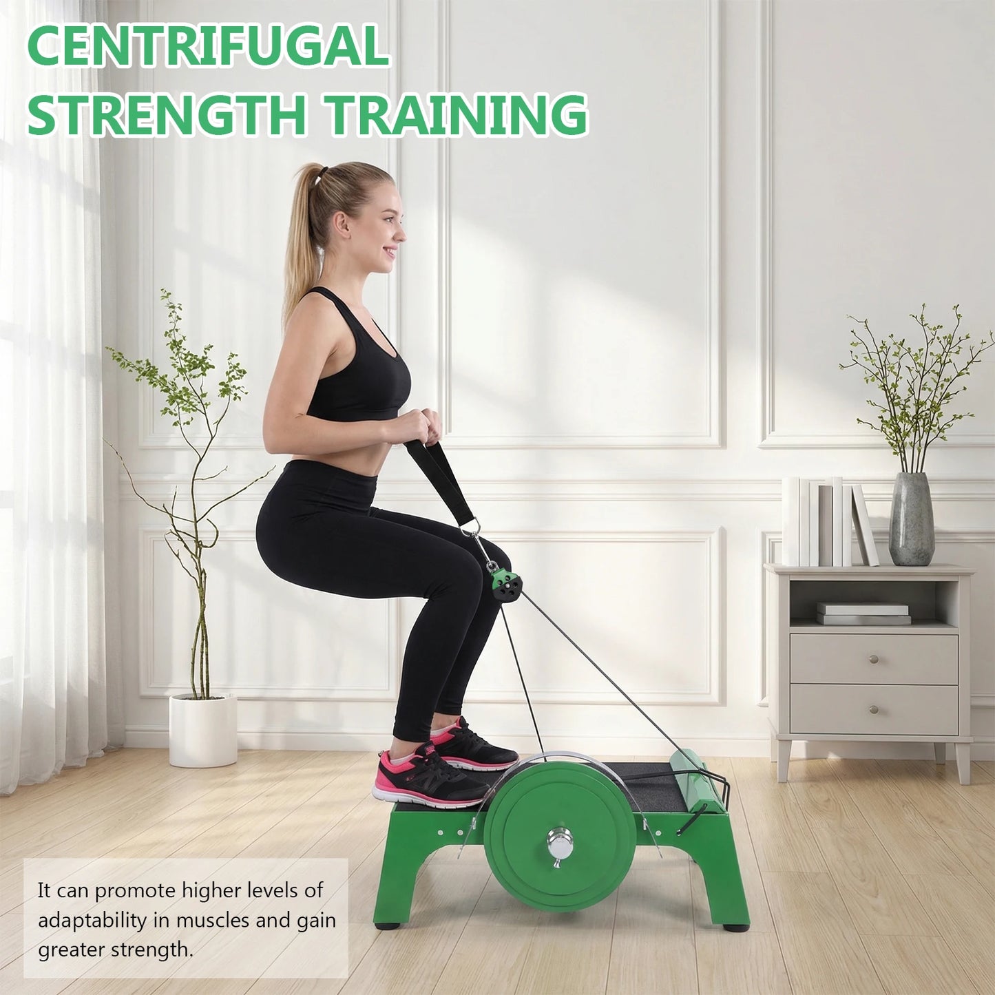 Flywheel Trainer with Adjustable Length Strap Flywheel Centrifuge with Accessories for Home Office Travel Women Yoga Men Squat