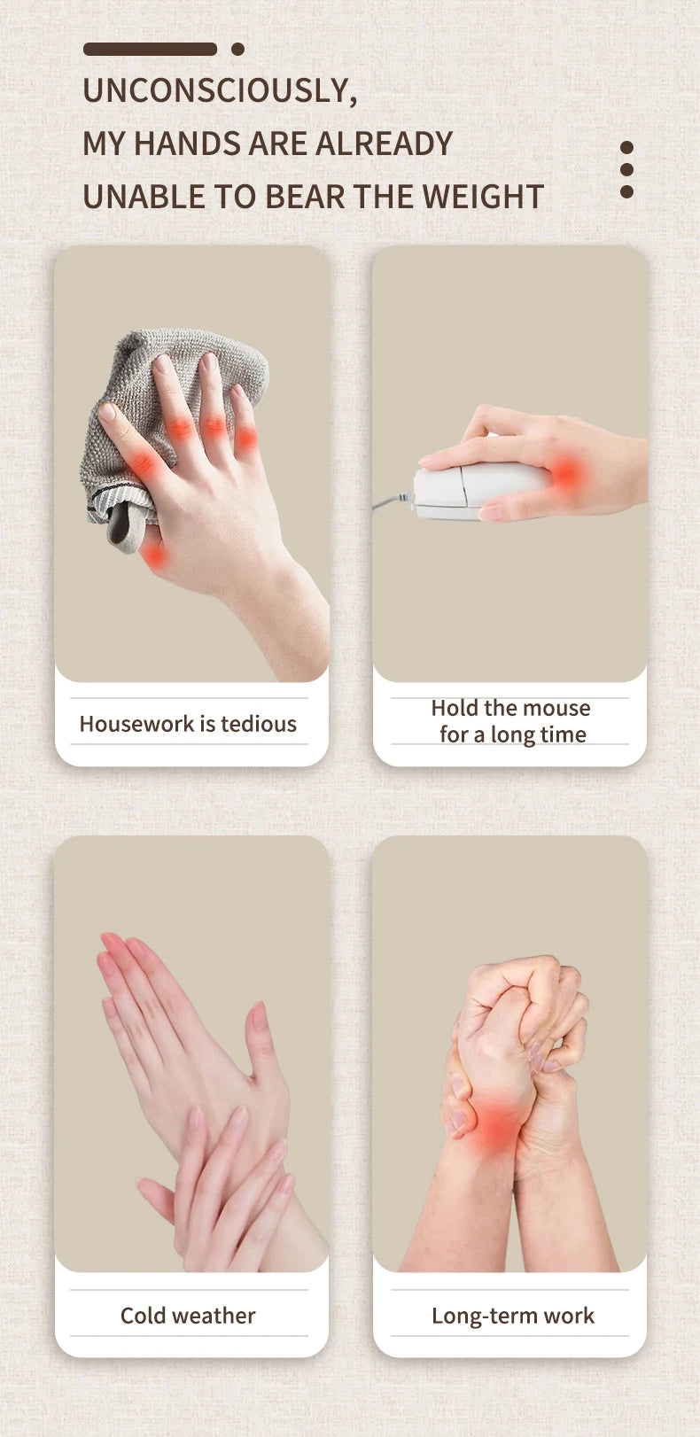 Hand Massager with Airbag Compression Finger Wrist Palm Massage Machine Vibration Glove for Hand Muscle Relax Gift for Men Women