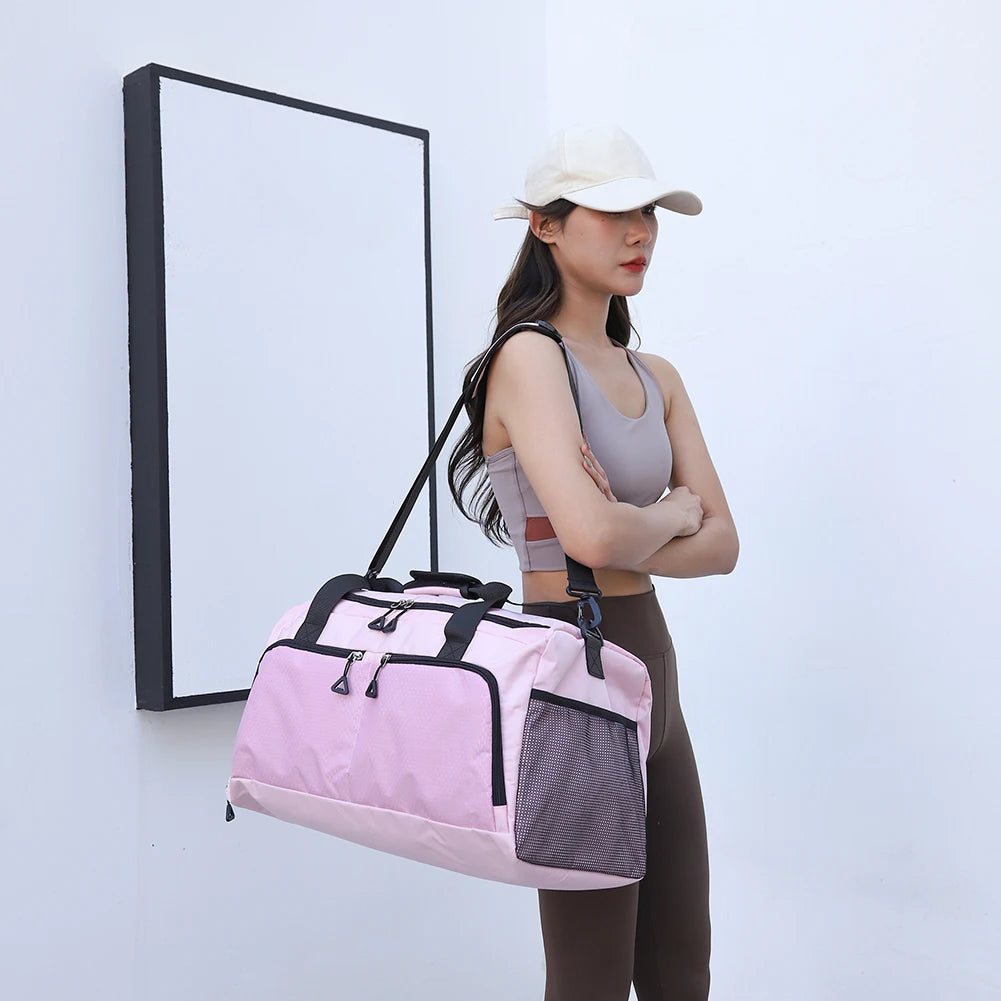 Travel Duffle Bag with Shoe Compartment and Wet Pocket Gym Bag Carry On Weekender Bag for Women and Men for Travel Workout Sport