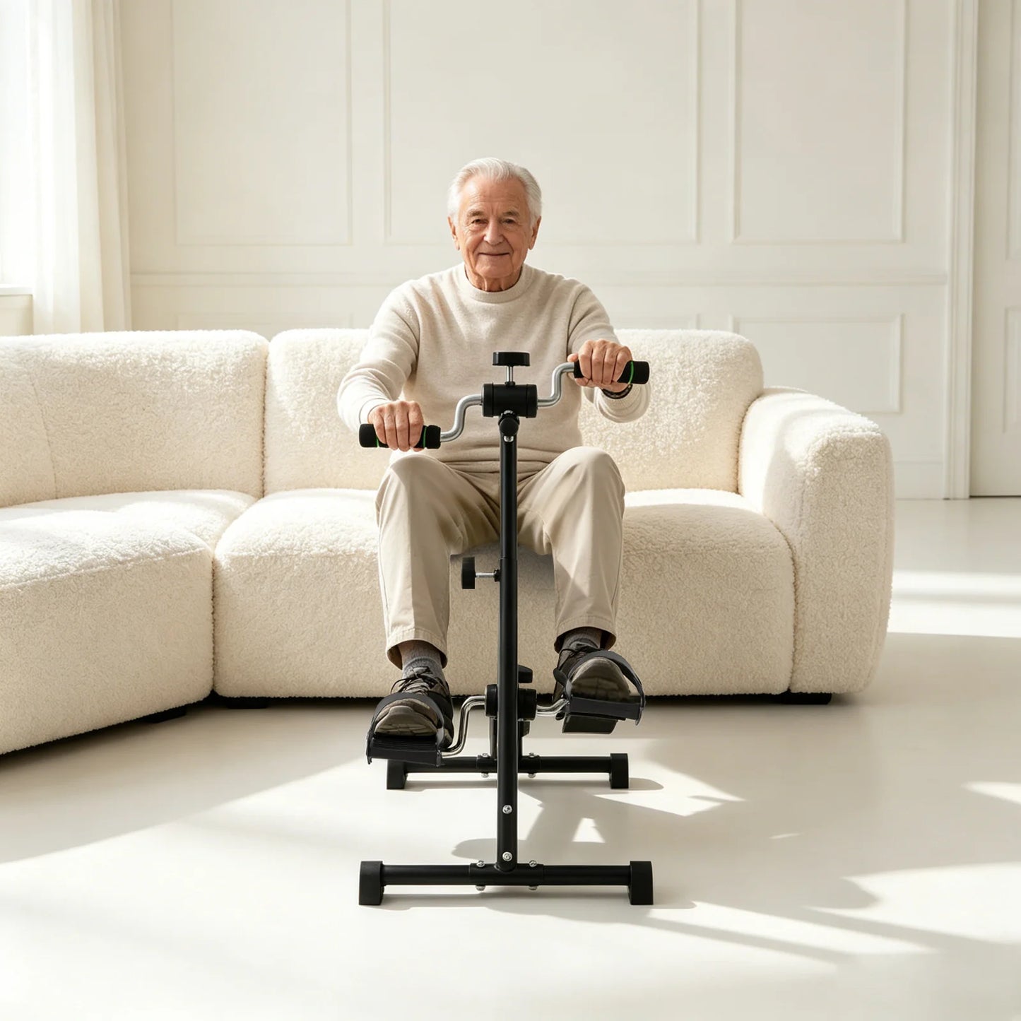 Exercise Bike for Seniors, Pedal Exerciser 5-Level Height 85-100cm, Knee Rehabilitation Equipment Low-Impact