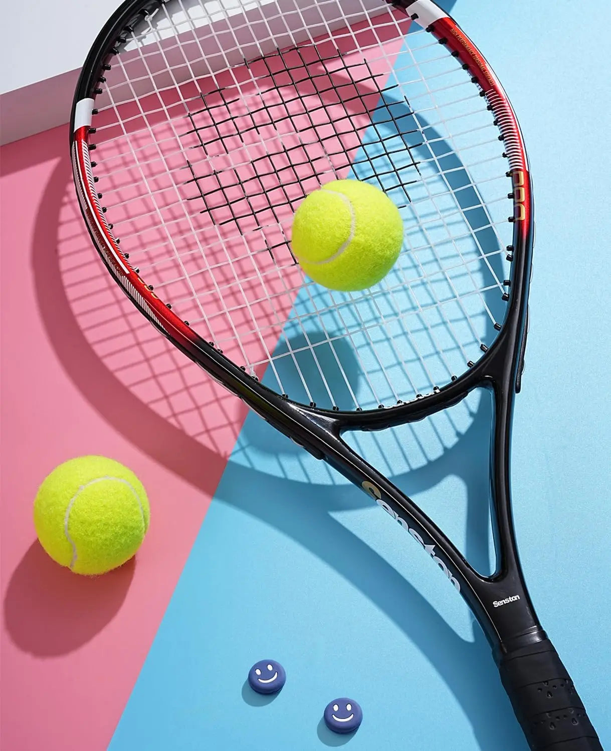 Tennis Rackets for Adults 27 inch Tennis Racquets - 2 Player Tennis Racket Set with 3balls,2 Grips, 2 Vibration Dampers