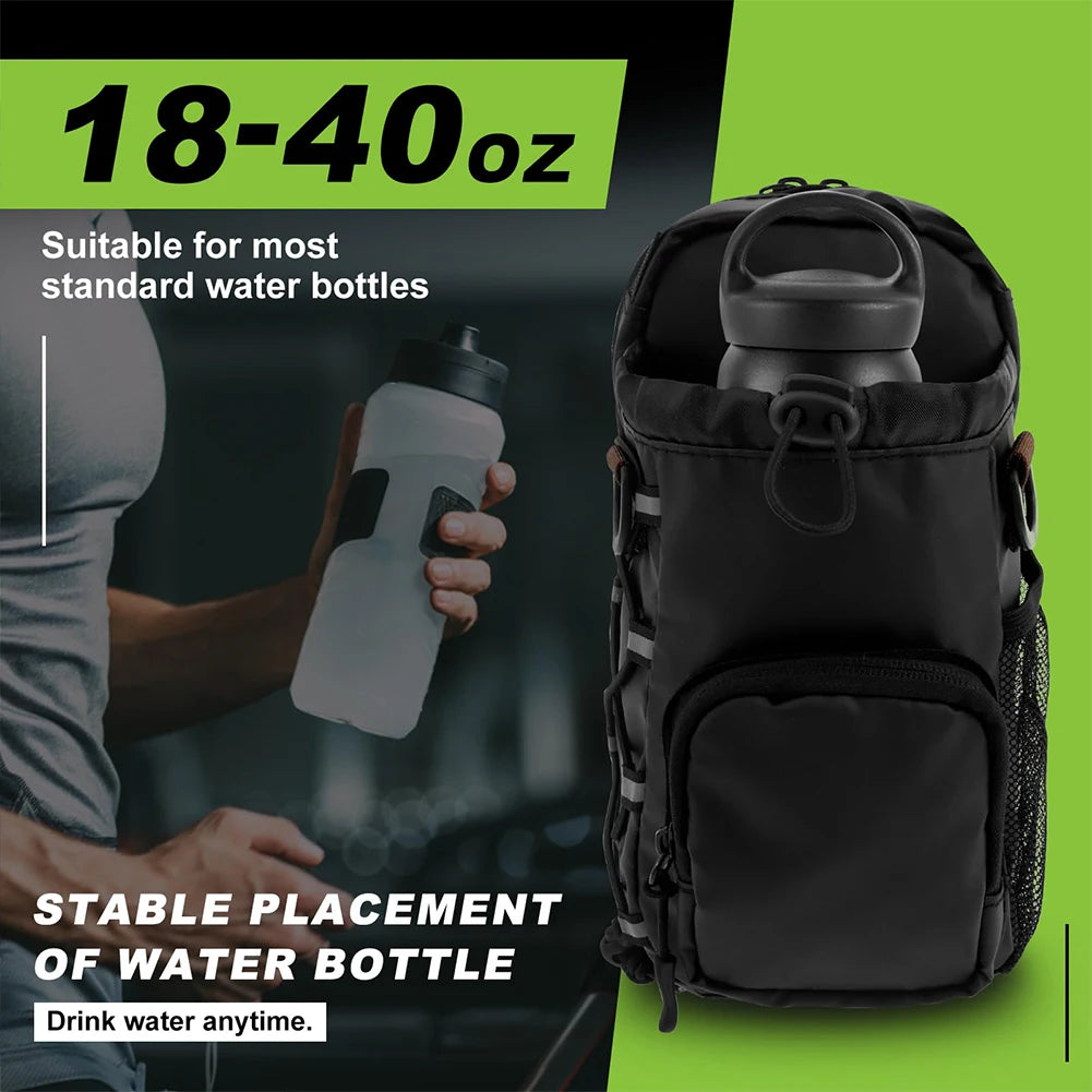 Magnetic Gym Sling Bag with Water Bottle Holder Gym Chest Pouch Gym Bottle Carrier Bag for Men Women Gym Accessories Organizer