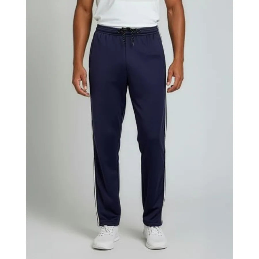 Real Essentials 3 Pack: Men's Mesh Open Bottom Sweatpants Gym Active Athletic Workout Casual Pants with Pockets