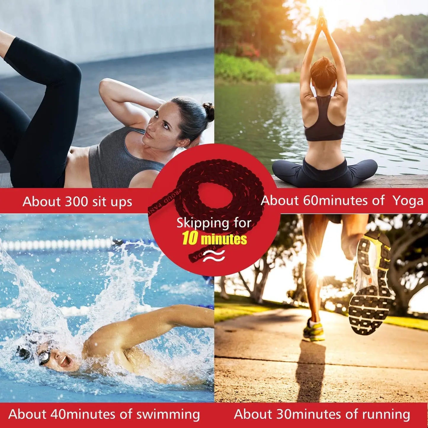 2LB/3LB/5LB Heavy Jump Rope for Fitness, Weighted Skipping Rope for Total Body Workout, Strength Training