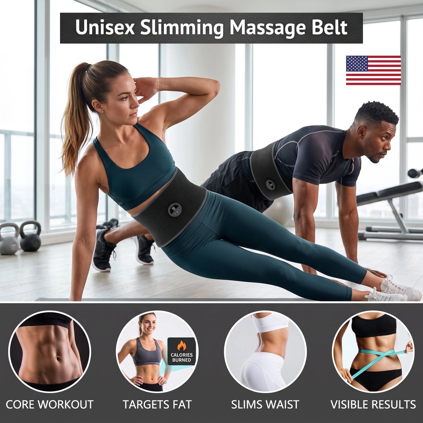 NEW Waist Massager Portable USB Charging Shaper Electric Arm Hip Leg Trainer Body Shaping Belt Fitness Massager Unisex