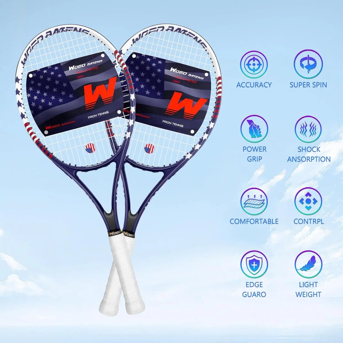 Tennis Rackets for Adults 27 Inch Tennis Racquets Set Included