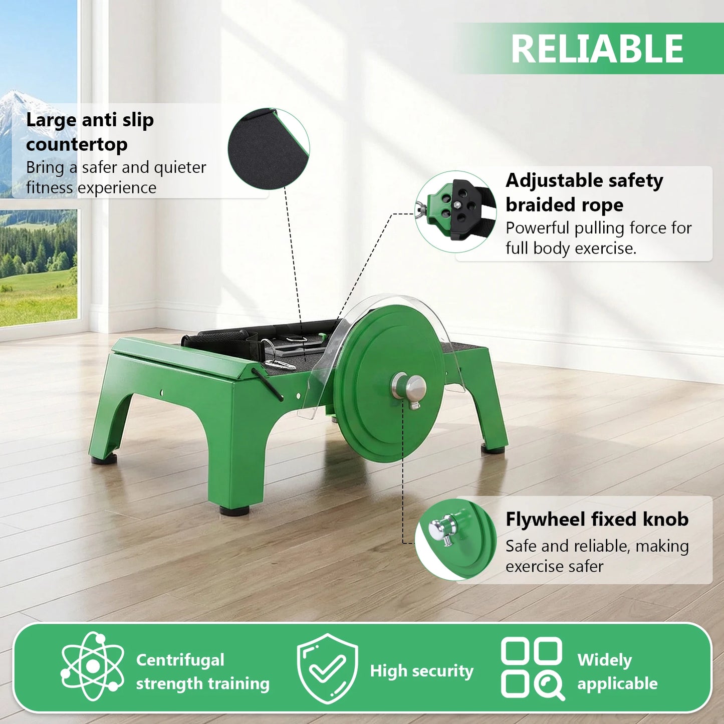 Flywheel Trainer with Adjustable Length Strap Flywheel Centrifuge with Accessories for Home Office Travel Women Yoga Men Squat