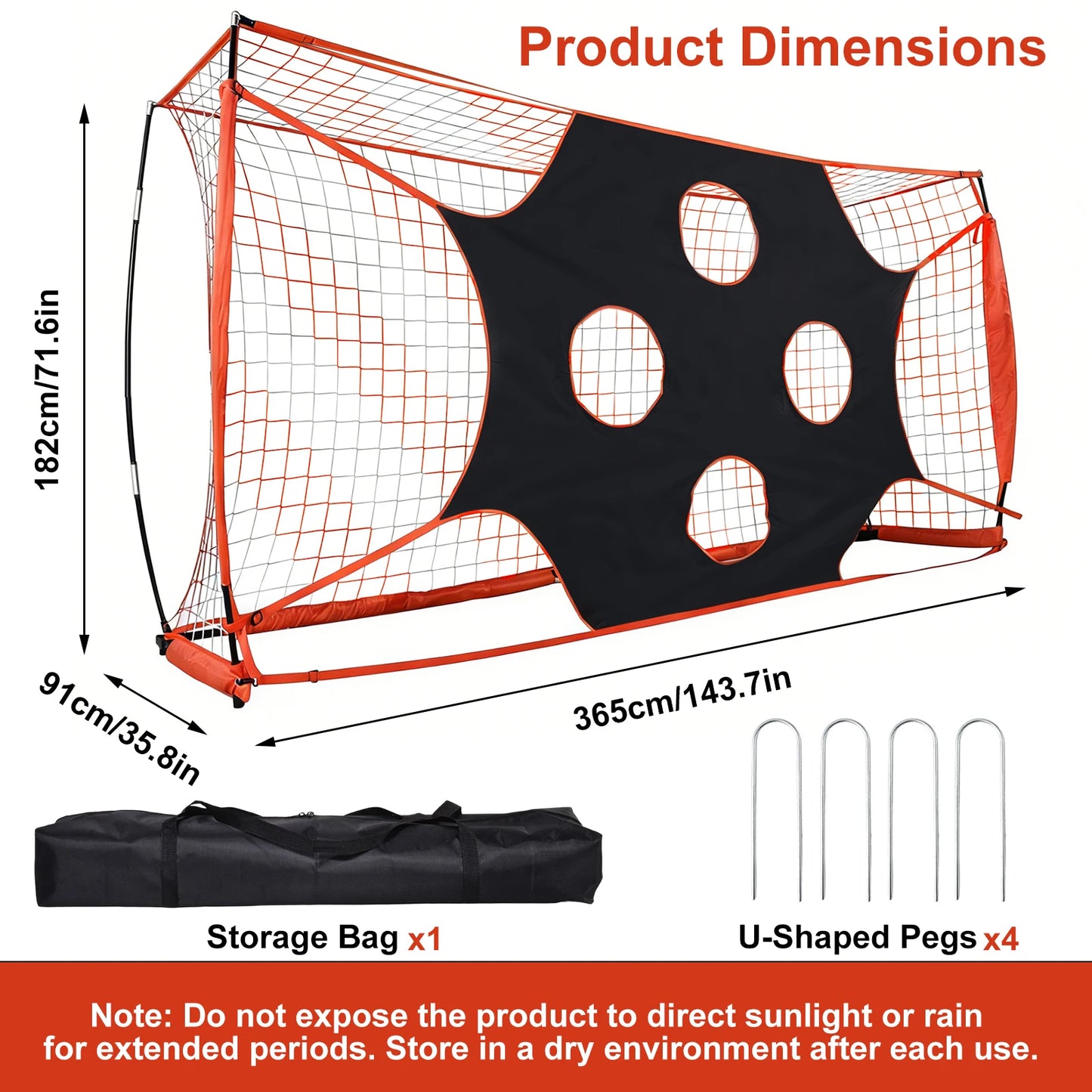 12x6 Ft Foldable Soccer Goal Folding Soccer Goal Target Net With 10 Highlighted Scoring Zones | for Park, Beach, Backyard, Playground, Garden