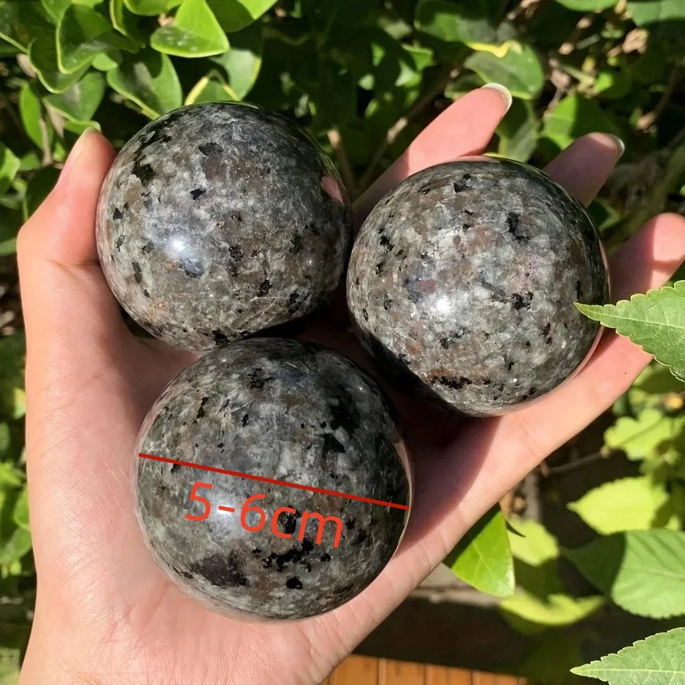 1pc Natural Yooperlite Flame Stone Glowing Sphere with Marbling, Chakra Energy Crystal, Wicca Spiritual Witchcraft Healing Stone