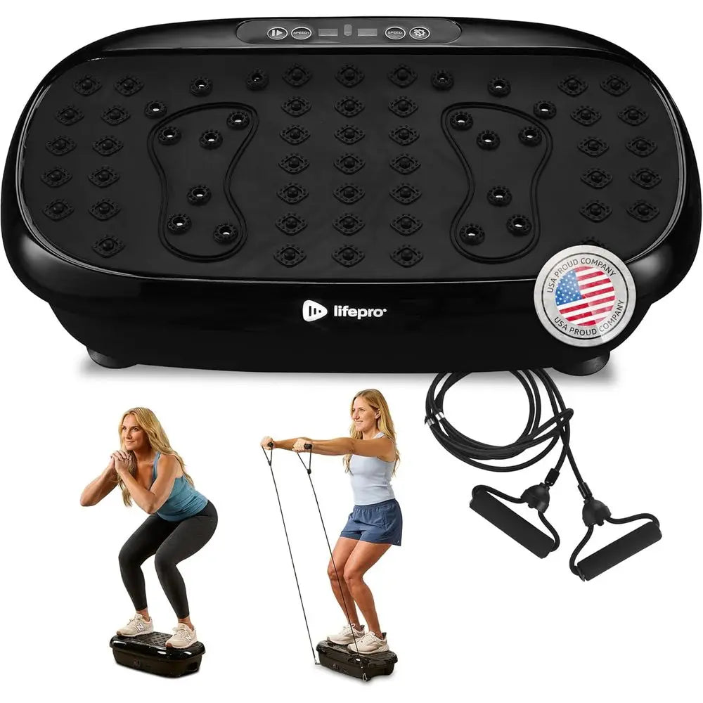 Vibration Exercise Platform with Magnetic Acupoints, 99 Speeds, and 10 Presets for Lymphatic Drainage and Toning