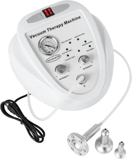 Salon Vacuum Cupping Massage Machine With 30 Multi-spec Cups 3 Separate Hoses 6 Adjustable Modes Max 70cmHg Strong Suction Relieve Back Pain Fat Reduction Anti-cellulite Body Shaping Spa Beauty Equipment