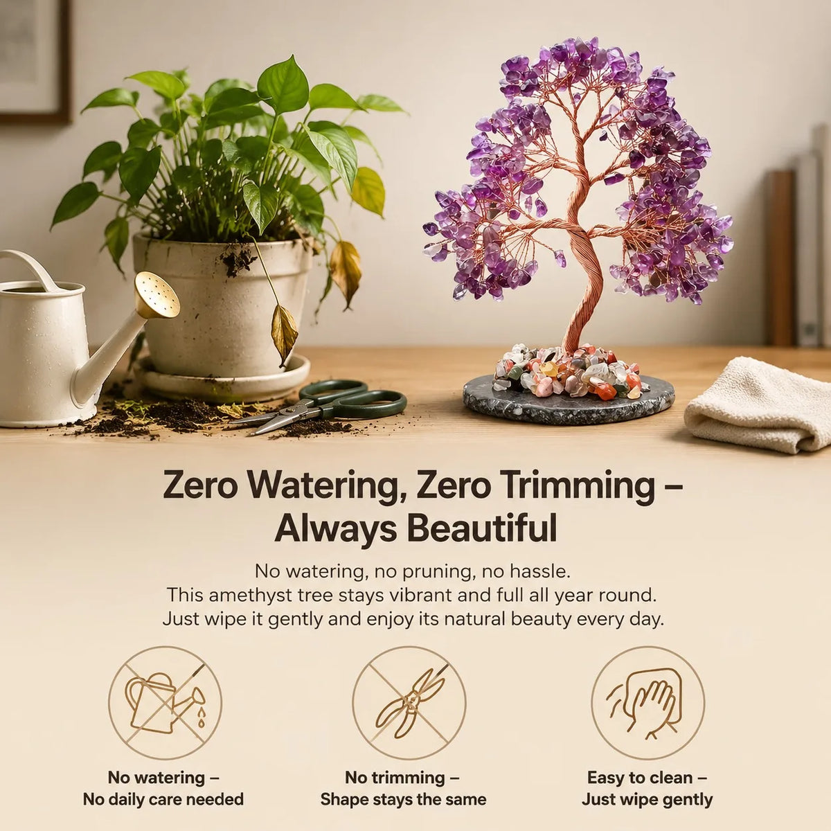 Natural amethyst tree, suitable for leisure crystal, specialty crystal collection, jewelry making, can be used as holiday gift, Christmas gift, birthday gift, and is the best choice for holiday gift giving