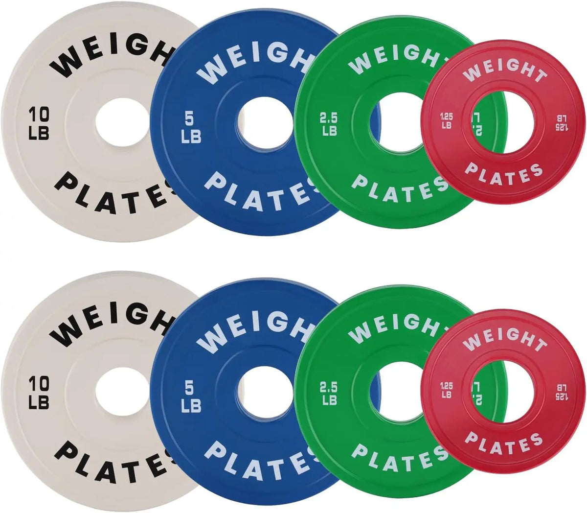 BarbellFractional Weight Plates 1.25LB 2.5LB 5LB 10LB Set Rubber Coated Strength Training Barbell Lifting Bumper Plates for Gym