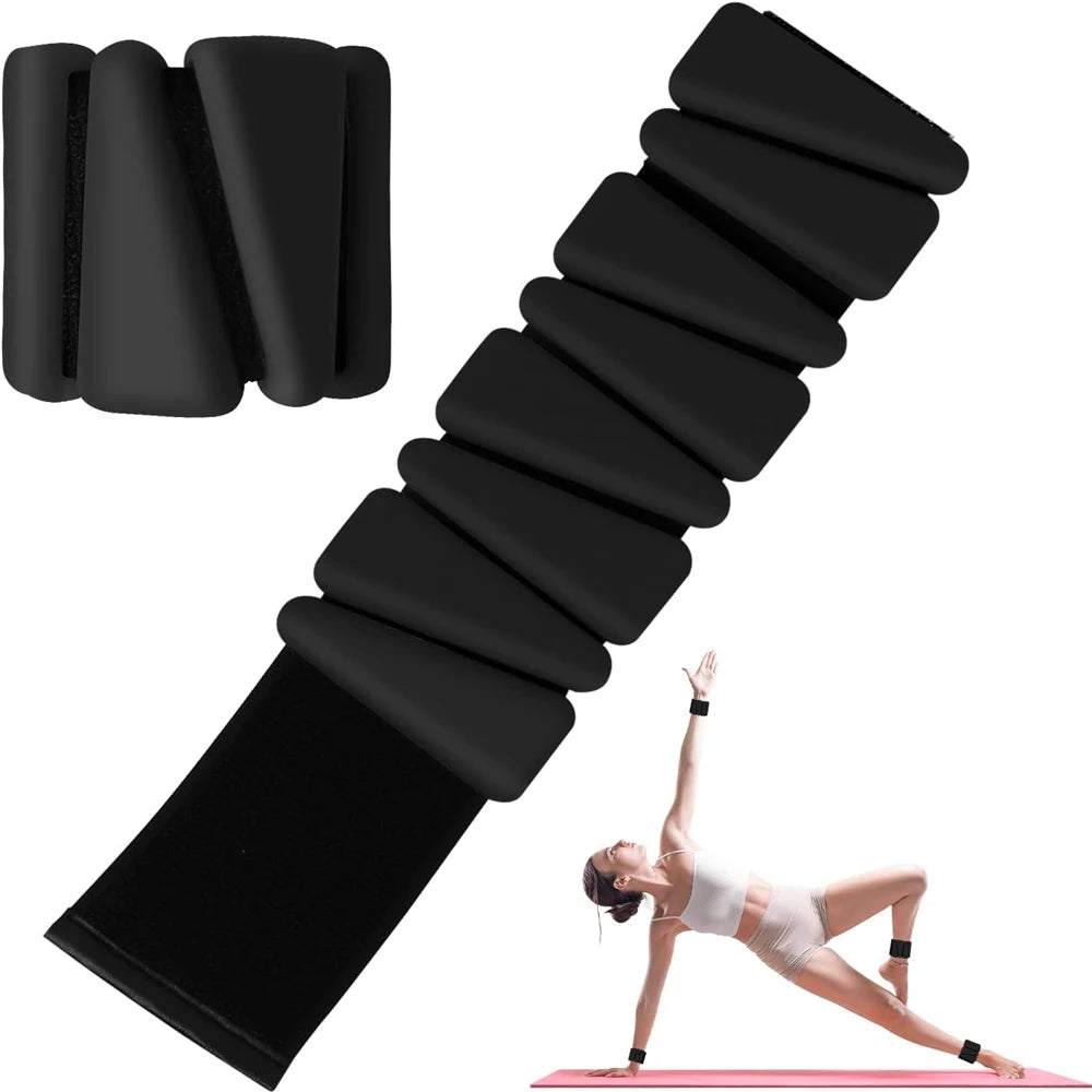 1Pair 2-4lbs Adjustable Wrist & Ankle Weights - Silicone Weighted Bracelets for Women Men - Yoga,Running,Pilates,Water Exercises
