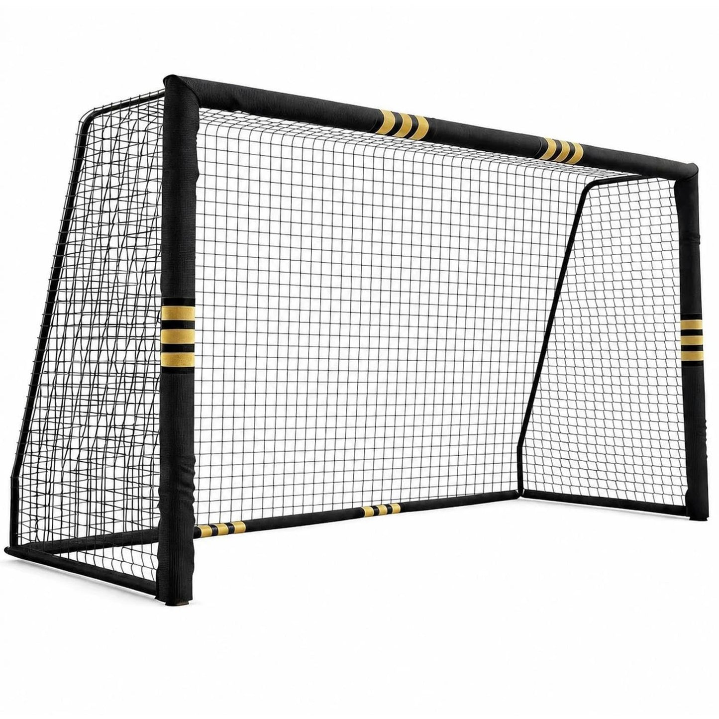 10x6.5FT Soccer Goal For Backyard Heavy Duty Galvanized Steel Soccer Net With Foam Padded Posts Ground Stakes Velcro Outdoor Training