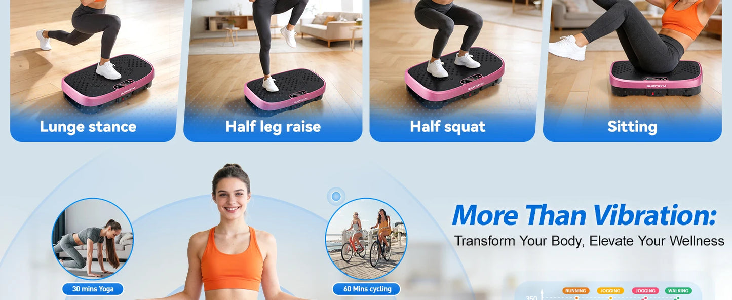 Magnetic Vibration Plate Exercise Machine Fat Burning 120 Levels 330lbs Portable Quiet Home Fitness  APP Control Workout Platform for Home Gym Body Shaping Gift for Women Men