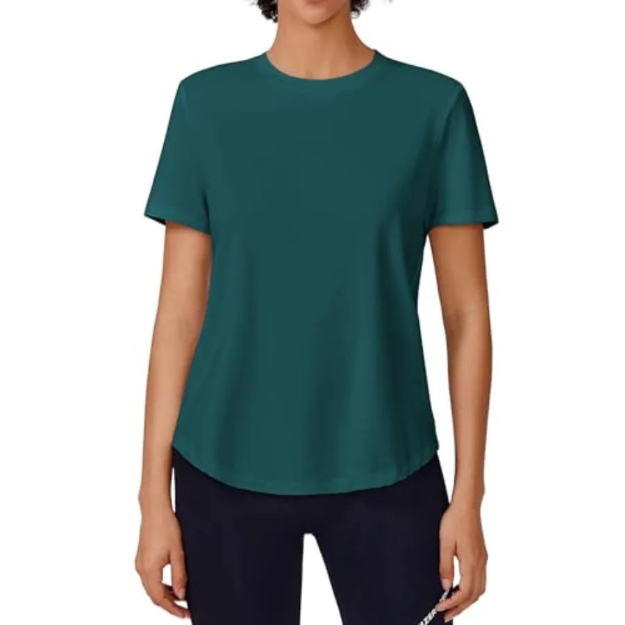 PINSPARK Soft Workout Tops for Women UPF 50+ Sun Protection Shirt Quick Dry Athletic Running Hiking Travel Basic Tee Shirts