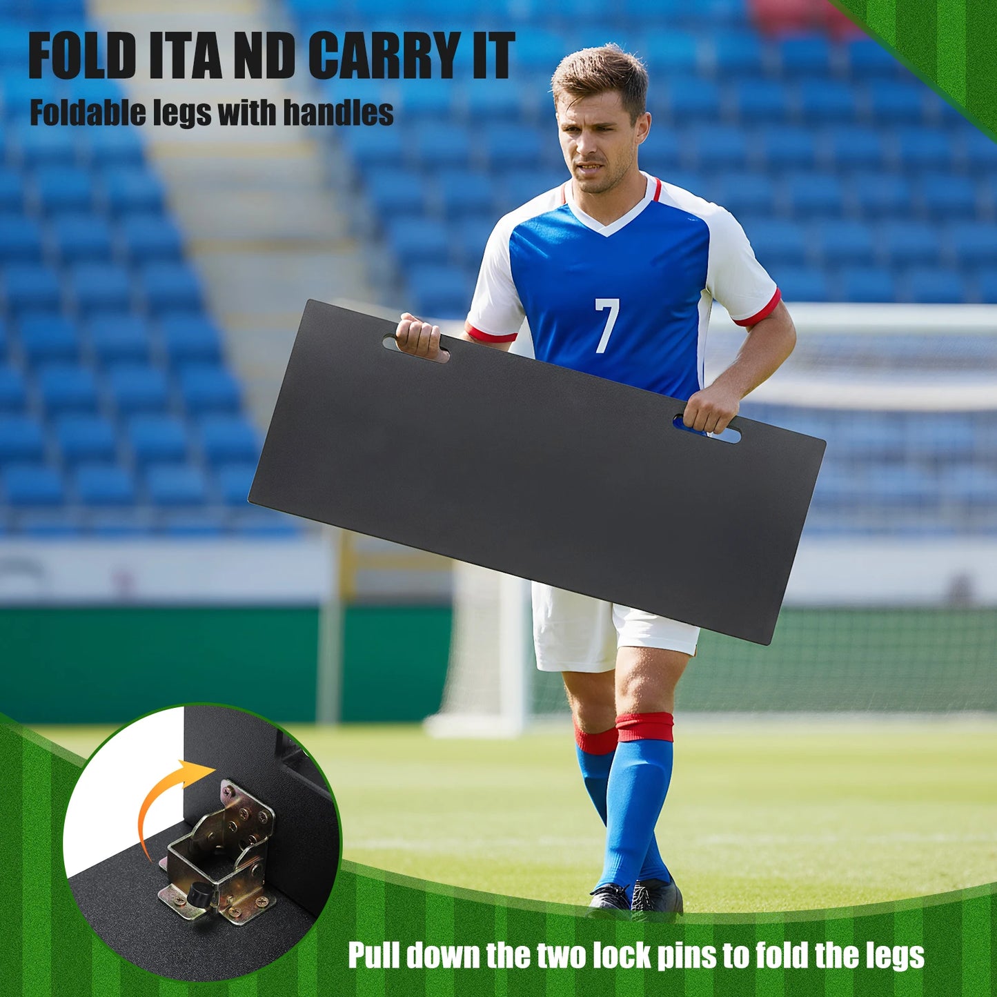Soccer Rebounder Board Adjustable Angles Portable Soccer Training Board for Control Passing and  Practice