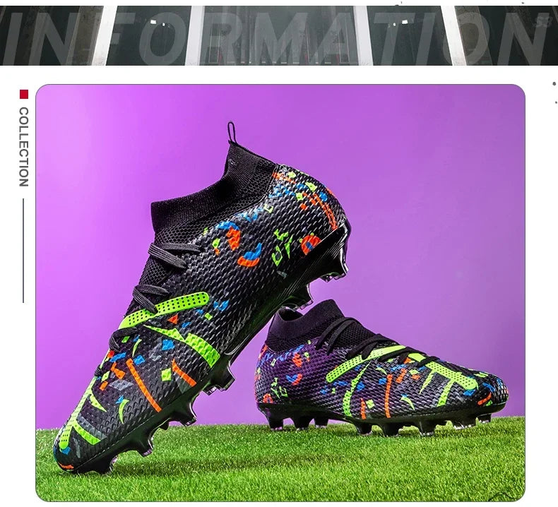 New Men Football Boots Match Sneakers Soccer Shoes Non-Slip Professional Training Shoes Grass Outdoor Sport Ultralight Unisex