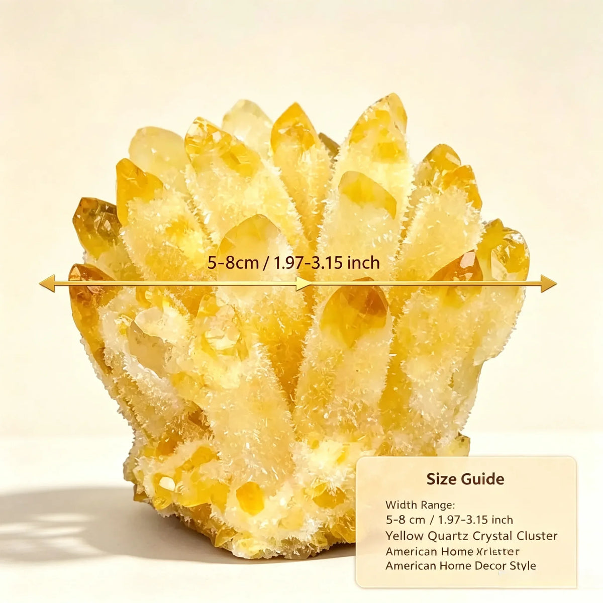 1 fashionable yellow crystal quartz cluster, with random styles, perfect for home and desktop decoration. It uses small prickly hairs and imitation cactus to decorate flowers, making it the perfect gift for holidays and birth