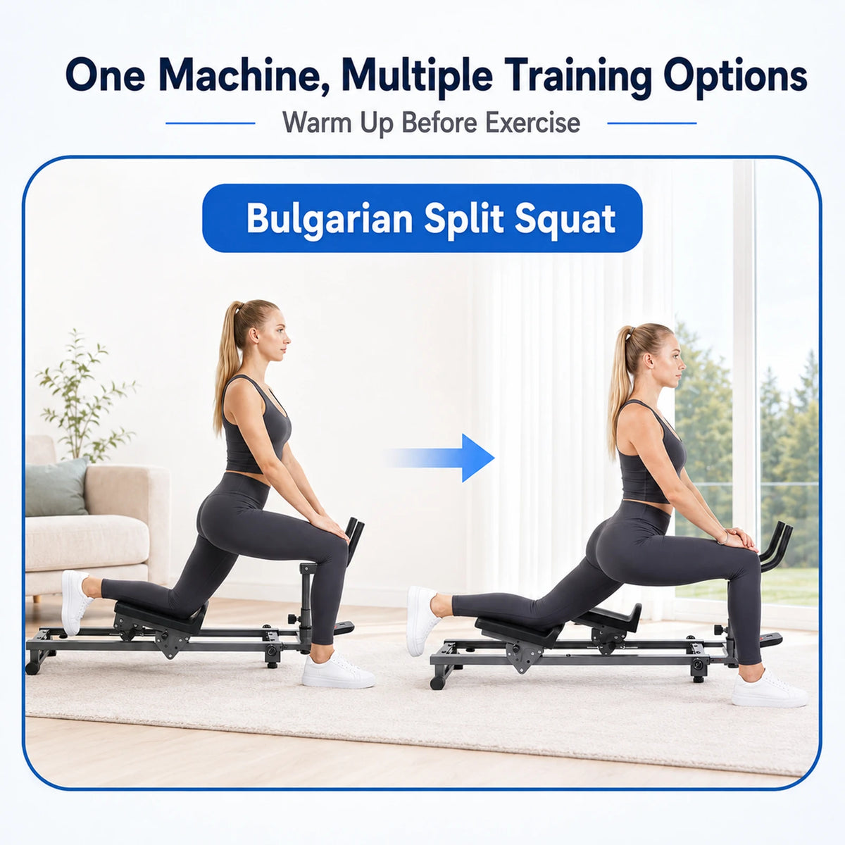 Back Stretcher and Crawling Trainer, Adjustable Height and Length with Step Counter, for Core Strengthening and Cardio Workout, Sturdy Home Gym Equipment for Office Studio Use, Anti-Slip Padded Handrails for Safe Exercise