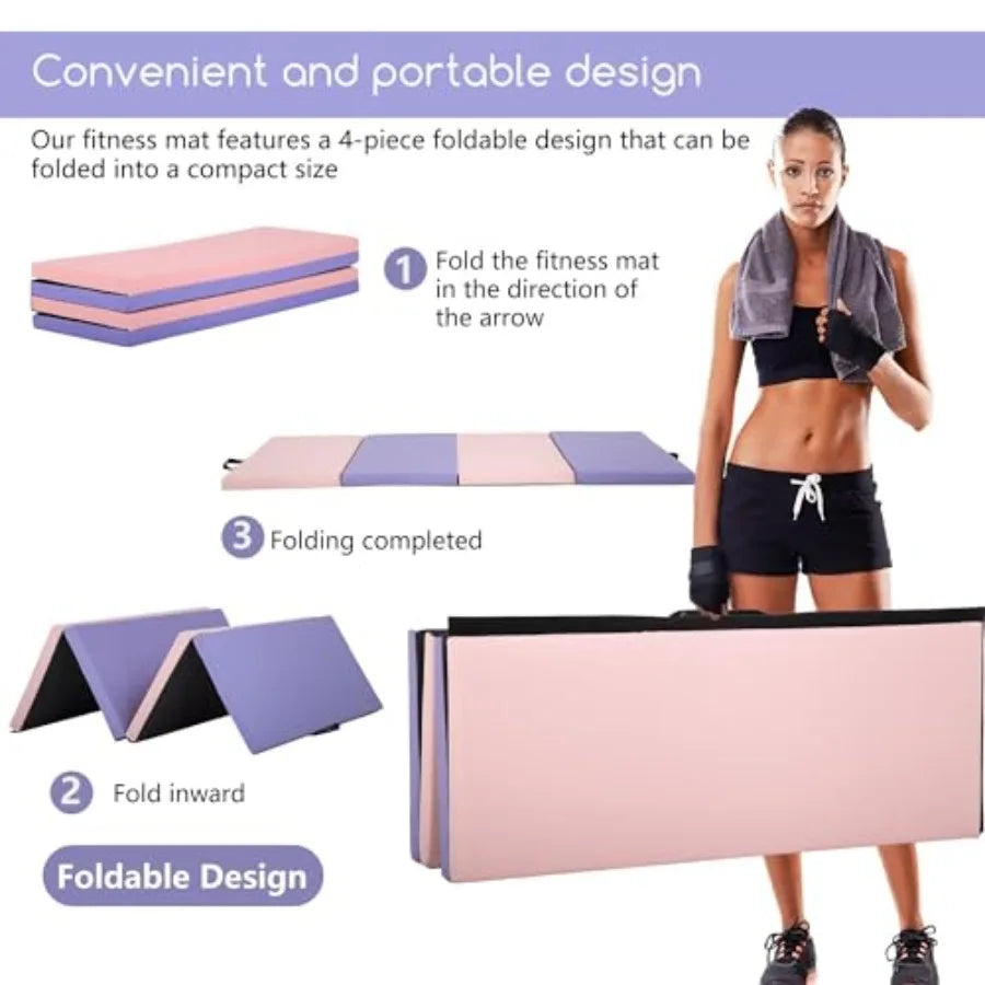 Thick 2 Inch Yoga Mat for Home Gym - Foam Exercise Flooring for Workout Gymnastics Tumbling Pilates Dance - Foldable Play Mat i