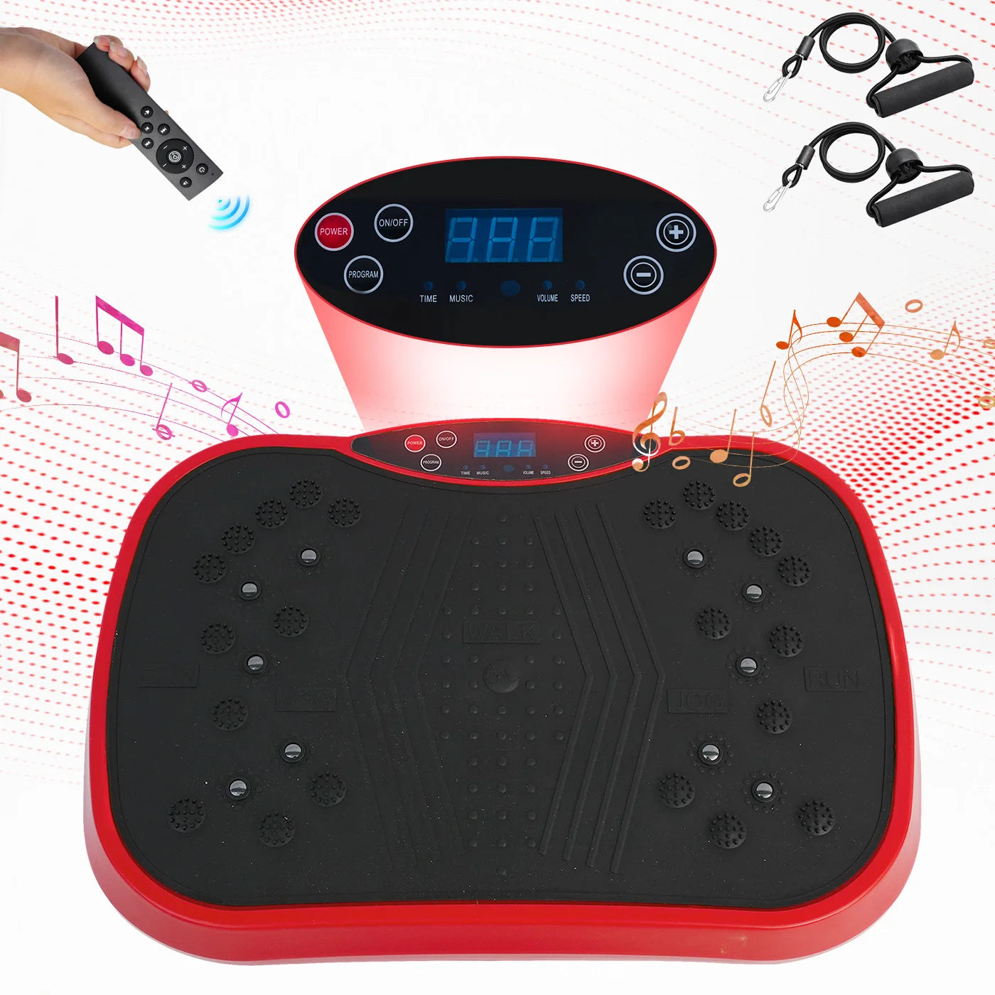 Vibration Plate Exercise Machine Portable Fat-Burning Machine Weight Loss 220 lbs Full-Body Workout Shaker BT Remote Control