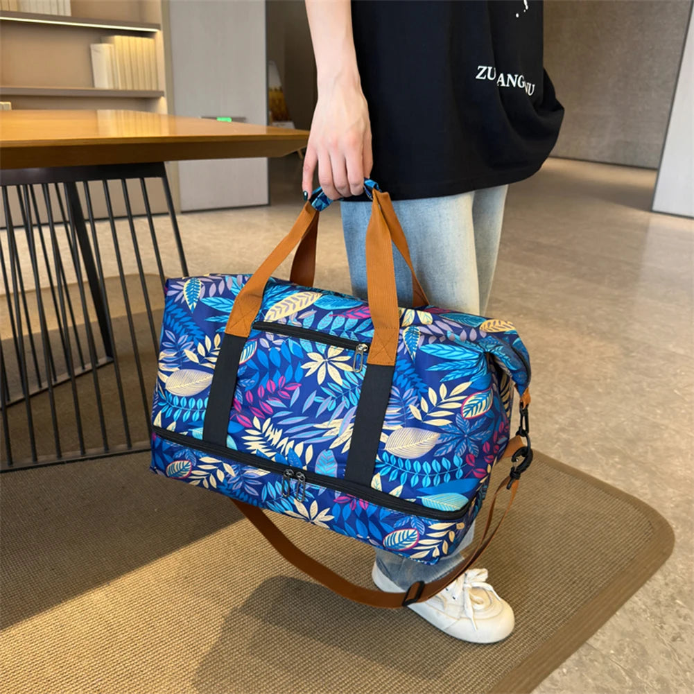 Women Weekender Duffel Bag Waterproof Fitness Storage Handbag Large Capacity Everyday Overnight Bag Female Yoga Handbag