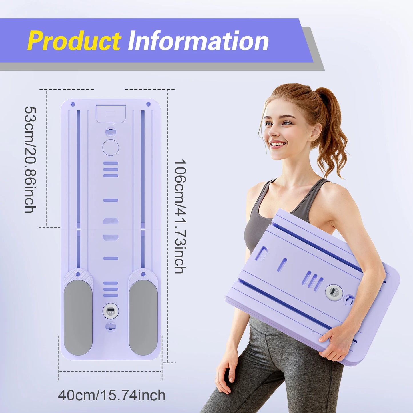 Foldable Pilates Bar Ab Board Push Up Board Exercise Sculpting Core & Abdominal Trainer Universal Portable Home Gym Workout Equipment Fitness Resistance Bands for Full Body