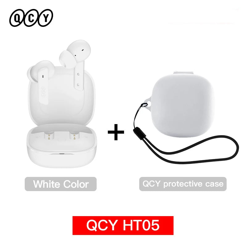 QCY HT05 MeloBuds ANC Wireless Bluetooth 5.2 Earphones 40dB Active Noise Cancellation Headset In-Ear Mics Handfree Phone Earbuds