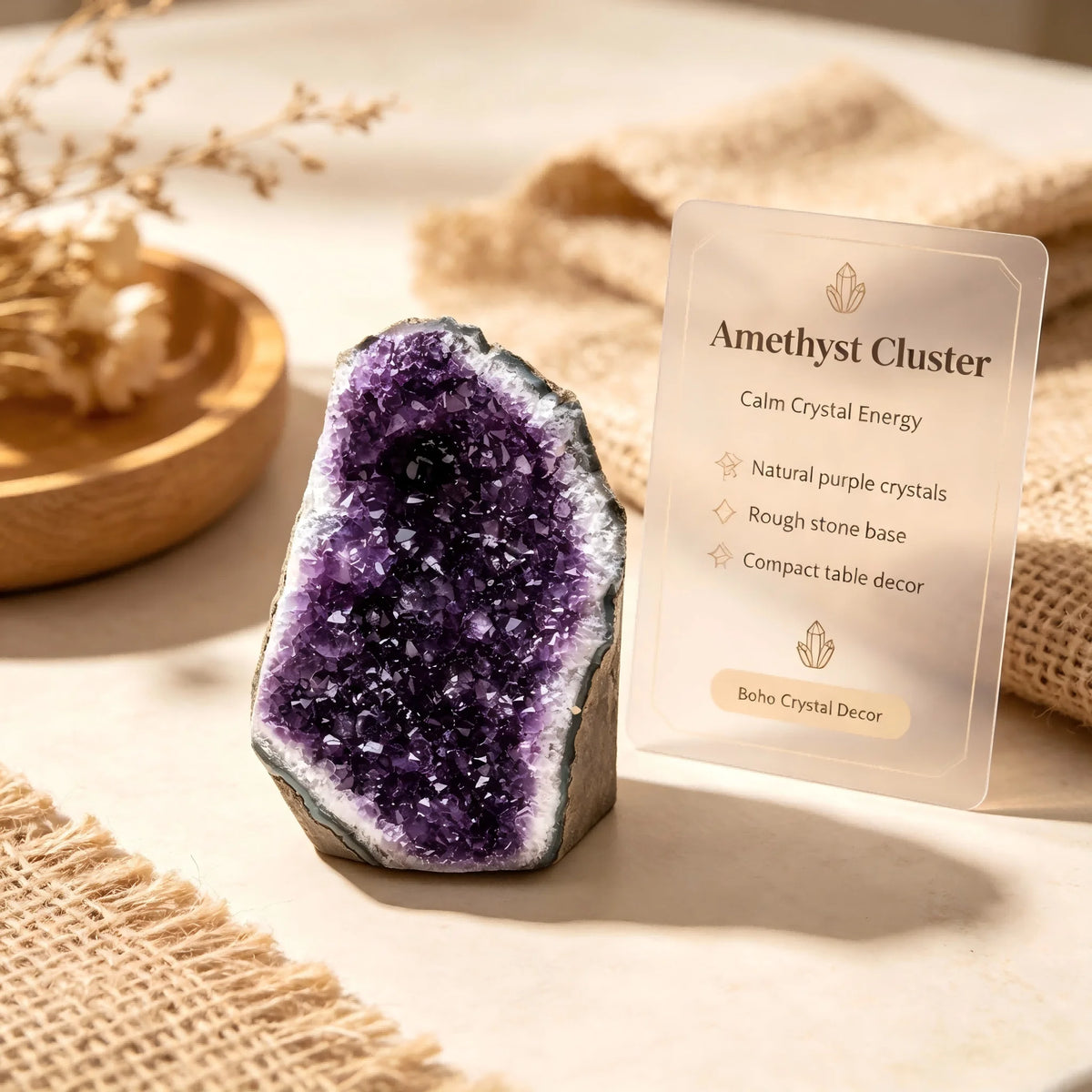Bohemian style natural amethyst cluster, with random styles, suitable for jewelry making, home decoration, unique Valentine's Day, Thanksgiving and Mother's Day gifts, daily home, office and study decoration