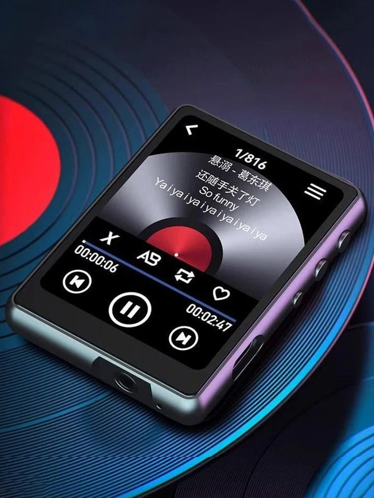 MP3 MP4 Player Lossless Music Player Full Touch Screen Bluetooth-Compatible Portable MP3 Player with Speaker FM/E-book/Recorder