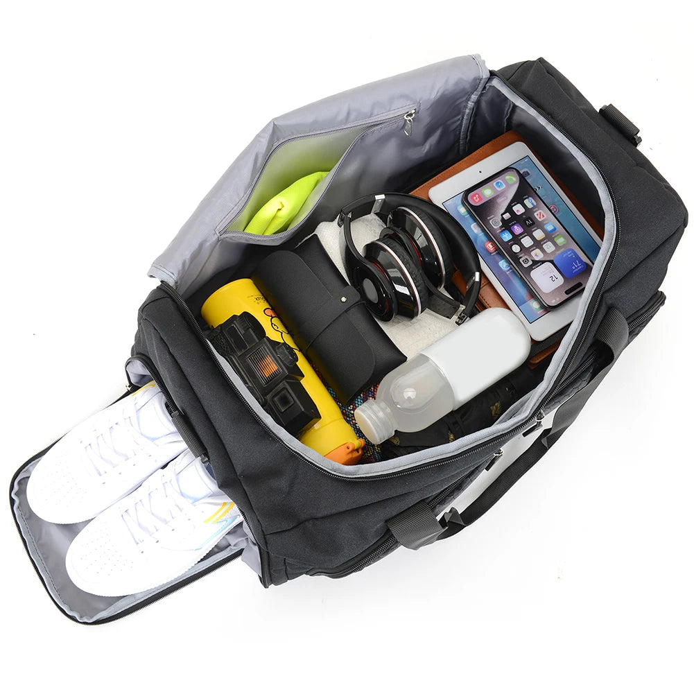 Travel Duffle Bag with Shoe Compartment and Wet Pocket Gym Bag Carry On Weekender Bag for Women and Men for Travel Workout Sport