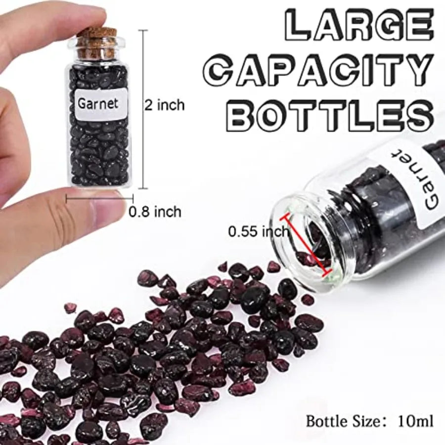 A Set of 49 Different Crystal Gemstones in Glass Bottles Chip Crystal Natural Reiki Healing Tumbled Stones Random Stuff Witchcr