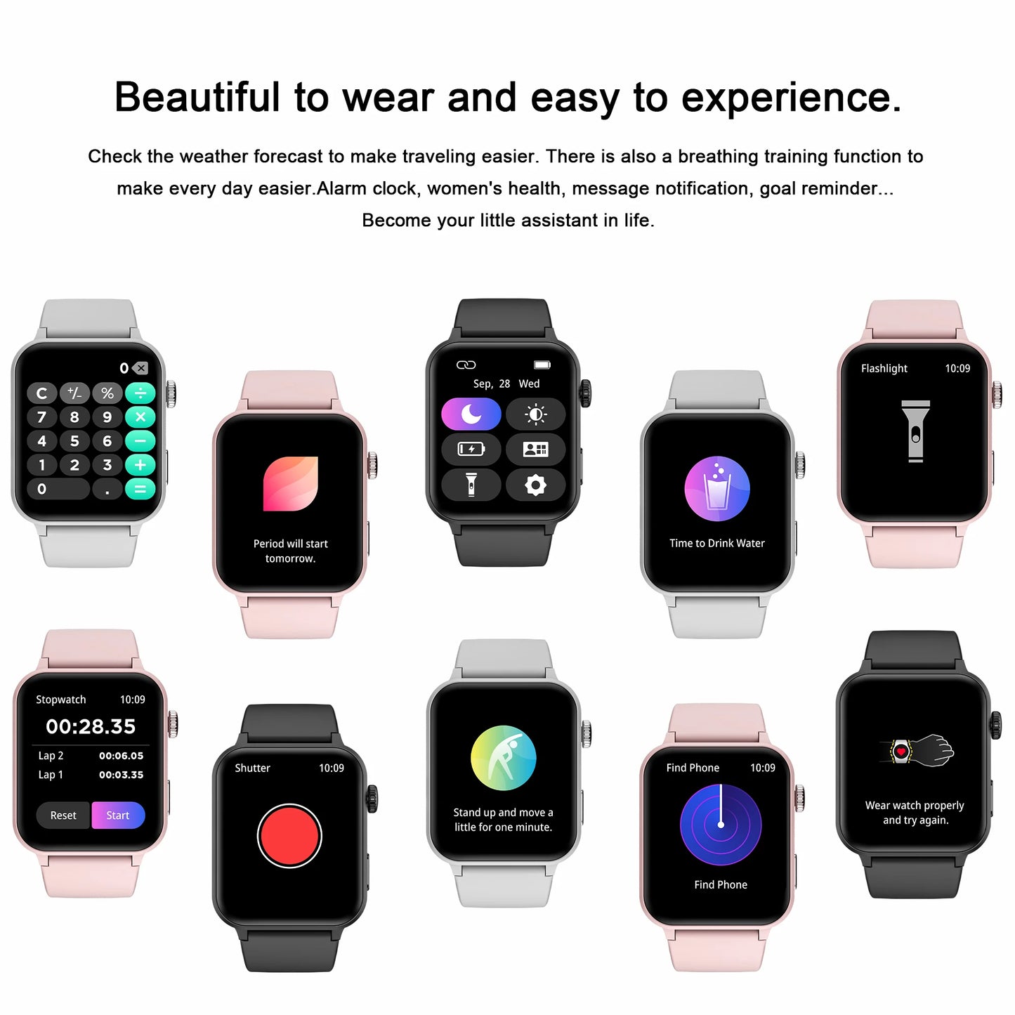 Blackview R30PRO Bluetooth Smartwatch Health Monitoring 100+ Sport Mode Fitness Watch 1.85‘’ HD TFT Screen Watches for Men Women