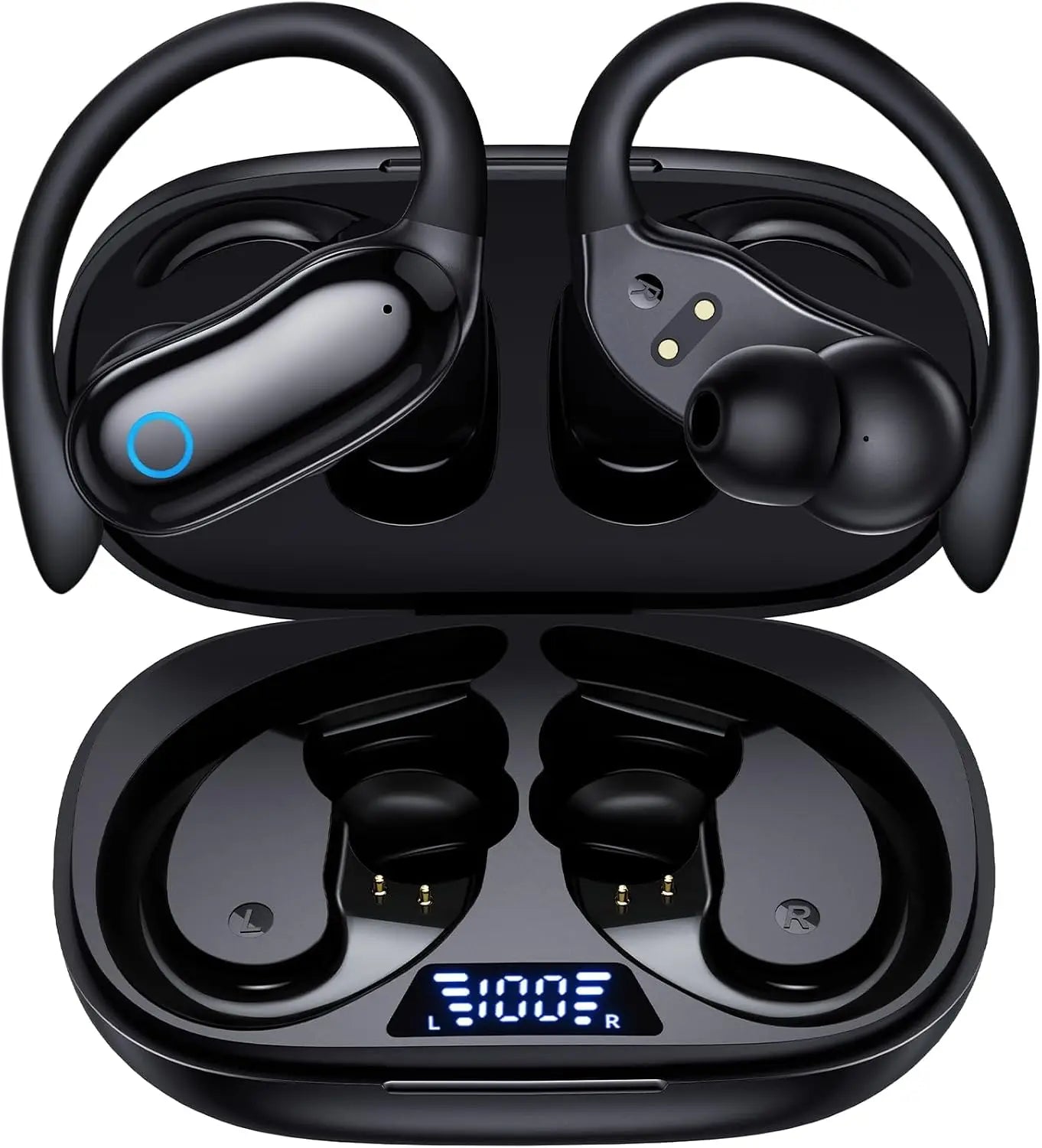 Active Noise Cancelling Ear Buds AI Translation Wireless Earbuds 96hrs Playback Bluetooth Headphones with Earhooks Microphone