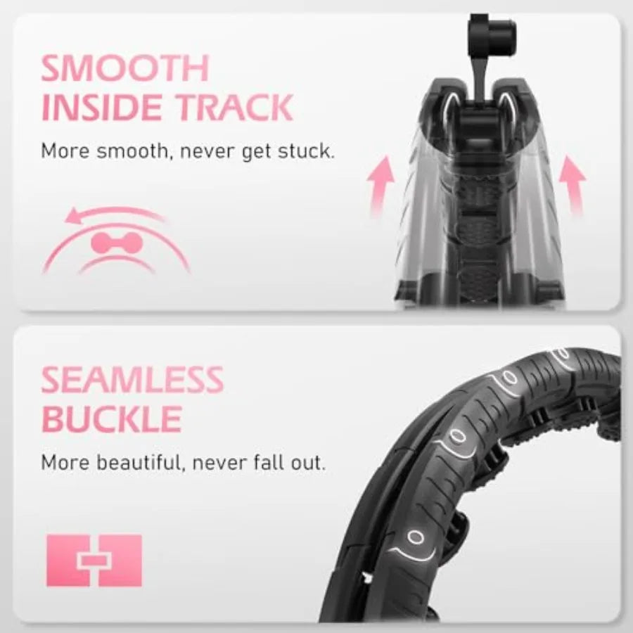 Weighted Hula Circle with/ 56-66 Inch for Adults Weight Loss, Infinity Fitness Hoop Plus Size, for Women Smart Exercise Equipme