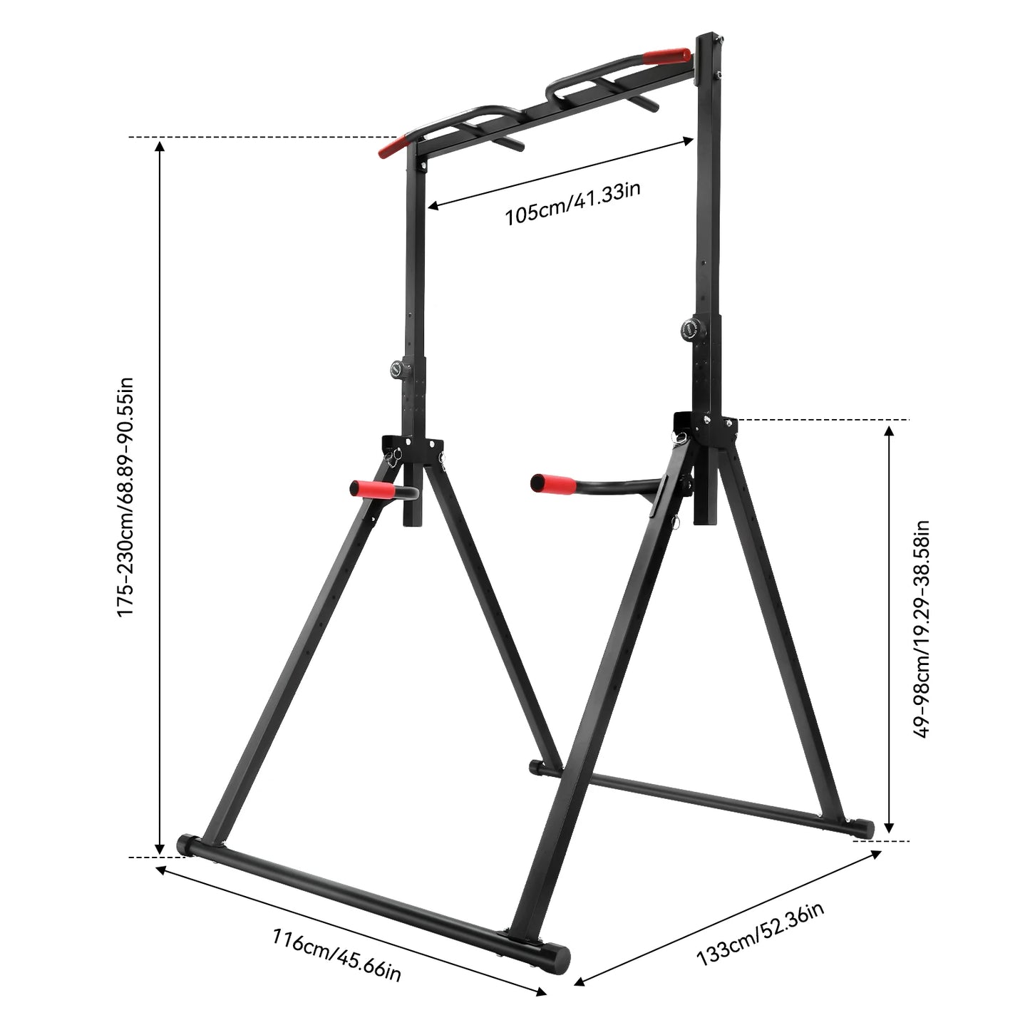 Triangular Pull Up Station Adjustable Height Pull Up Bar Gym Dip Bar Power Tower Workout Dip Station Chin Up Bar for Home Gym Equipment