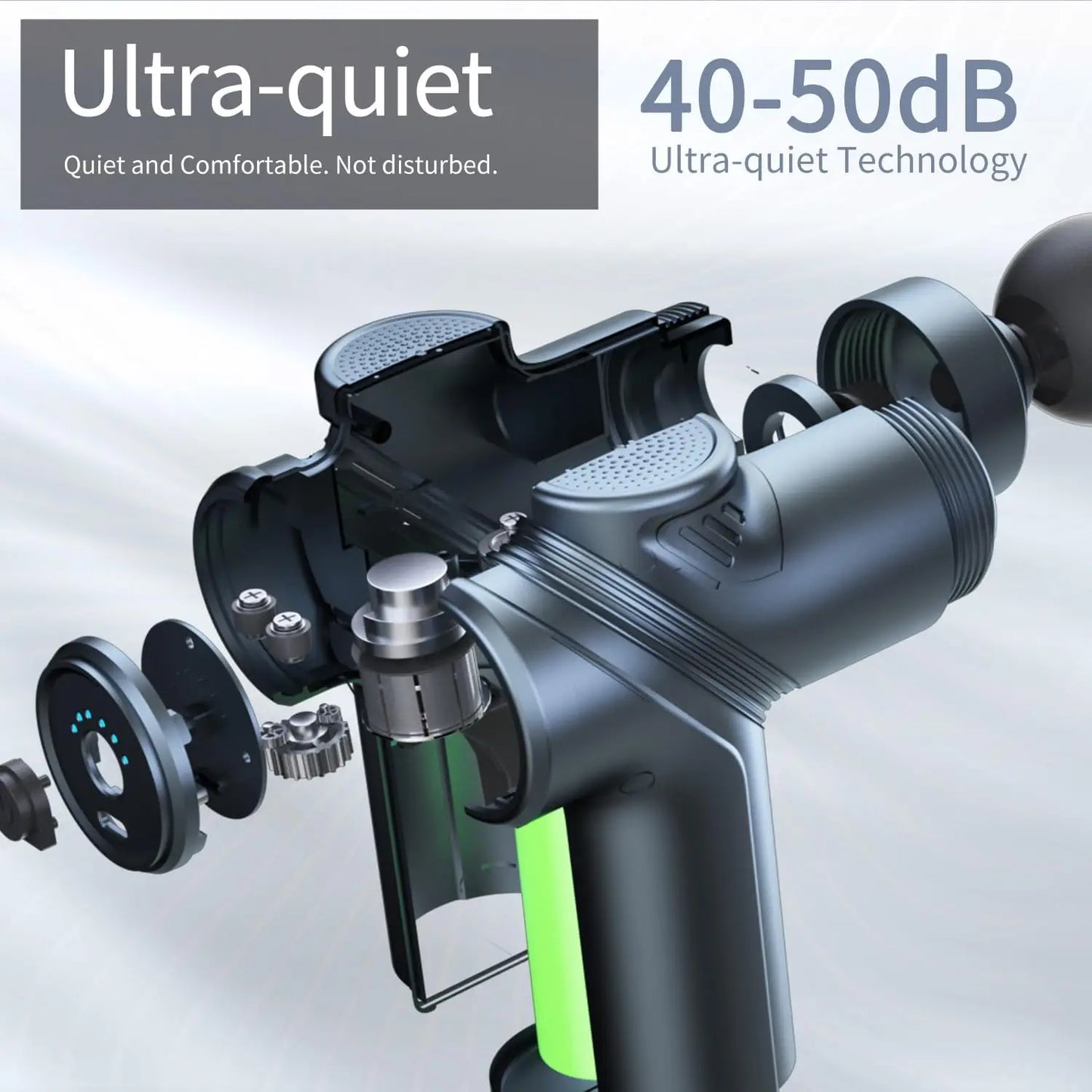 Massage Gun Deep Tissue, Silent Motor and Portable Massage Gun with 4 Interchangeable Heads for Deep Muscle Relief and Relaxation, Relax Gift